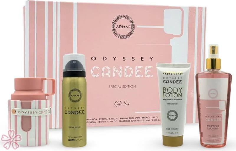 Набор для женщин Armaf Odyssey Candee Парфумерна вода 100 мл + Лосьйон для тіла 100 мл +Дезодорант-спрей 50 мл+ Димка 250 мл