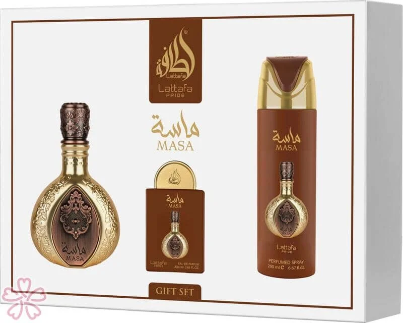 Набор для женщин Lattafa Perfumes Pride Masa Парфумована вода 100 мл + Парфумована вода 20 мл + Парфумований дезодорант 200 мл