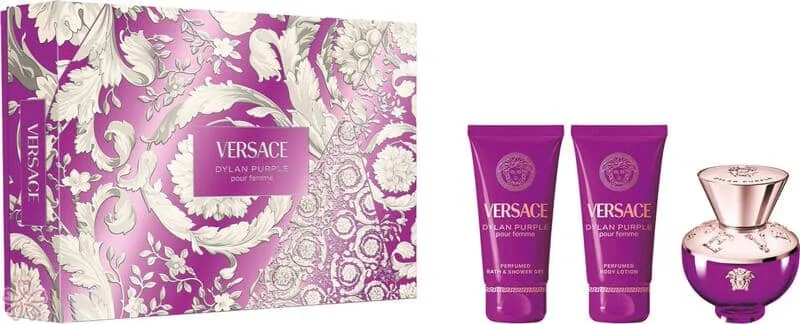 Набор для женщин Versace Pour Femme Dylan Purple Парфумована вода 50 мл + лосьйон для тіла 50 мл + гель для душу 50 мл
