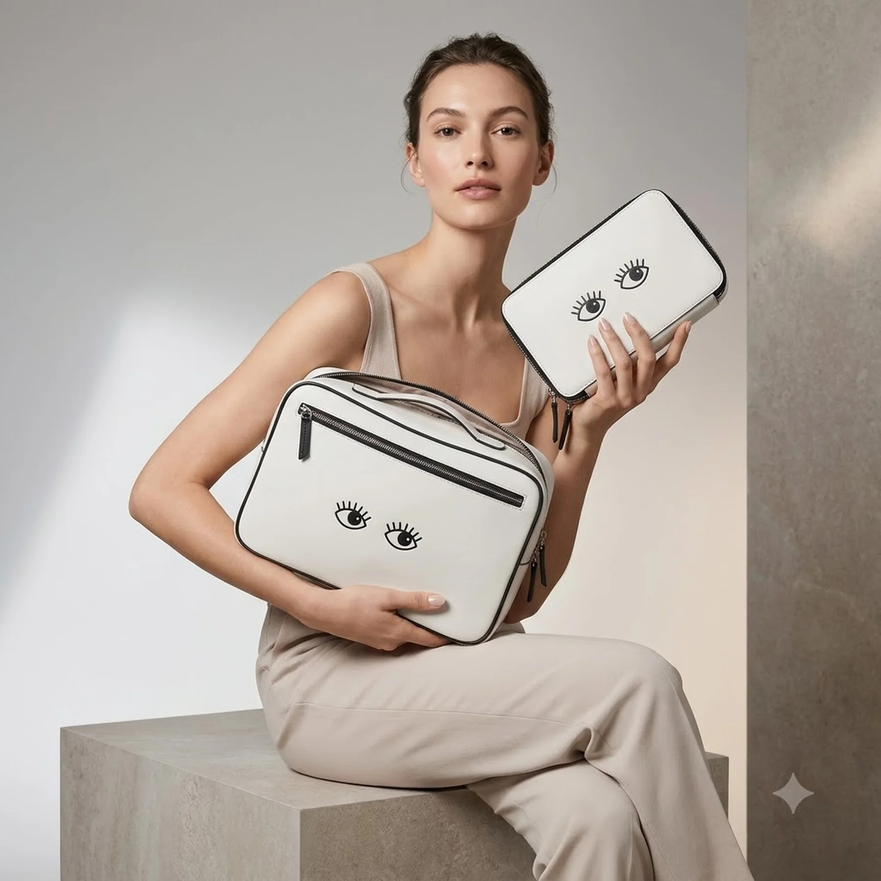 Набір із двох дорожніх несесерів-органайзерів ANYA HINDMARCH and UNIQLO 1159842887 (Білий One size)