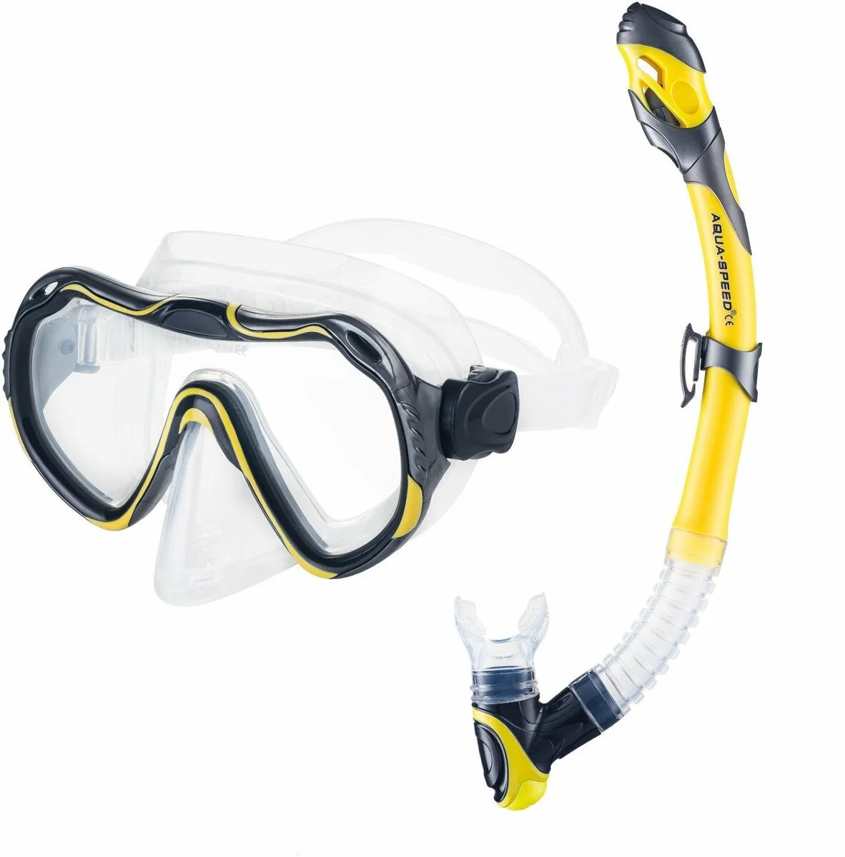 Набір маска і трубка Aqua Speed JAVA + ELBA 8206 жовтий Уні OSFM