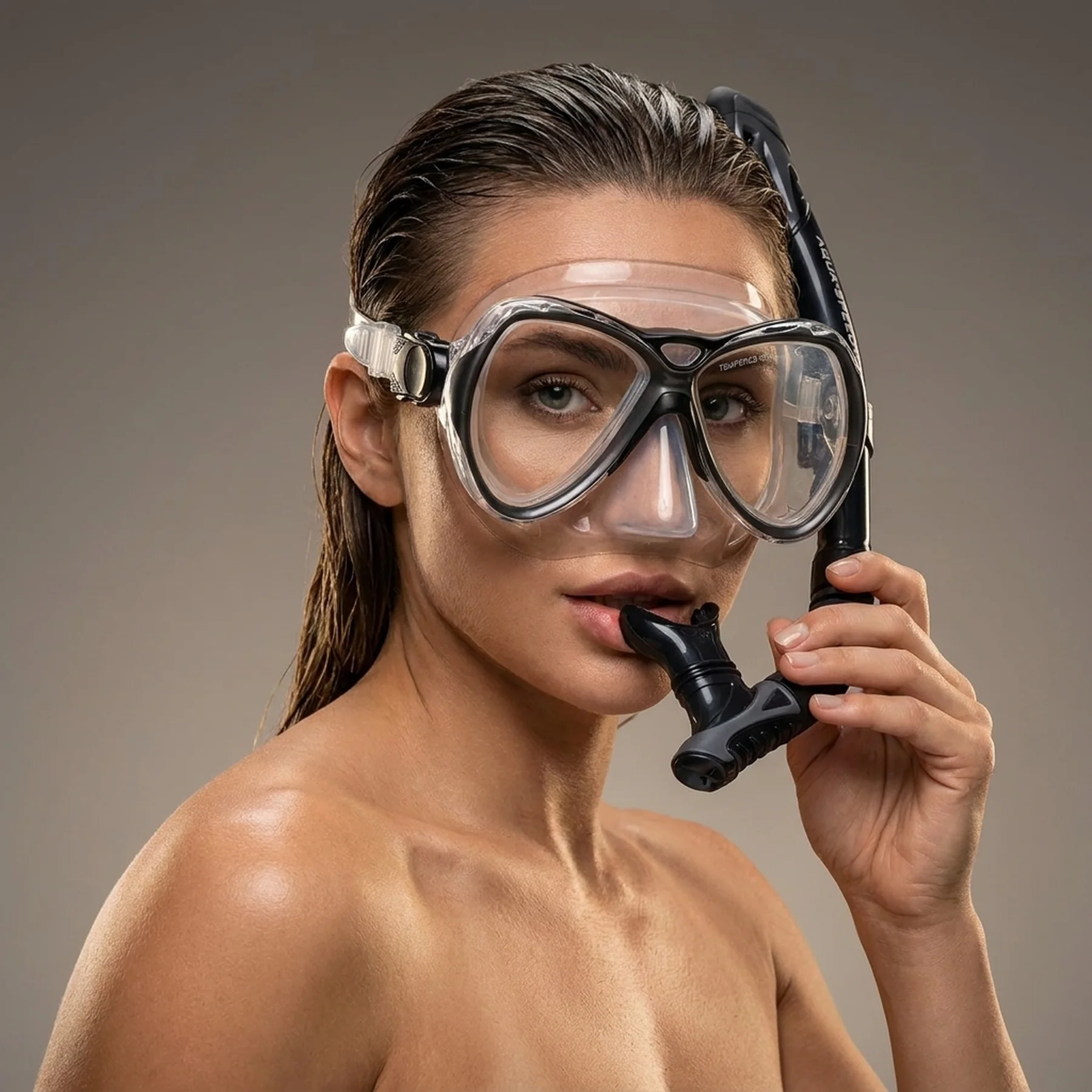 Набір маска і трубка Aqua Speed Manus + Borneo 8238 чорний Уні OSFM