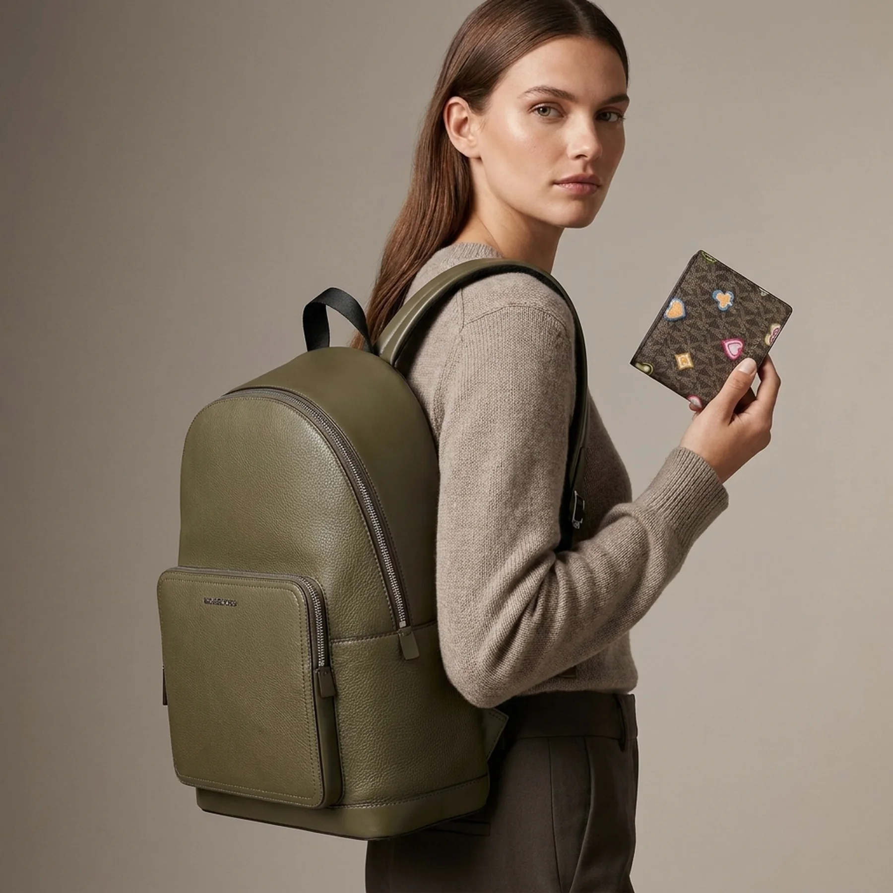 Набір Michael Kors рюкзак та гаманець 1159859333 (Зелений One Size)