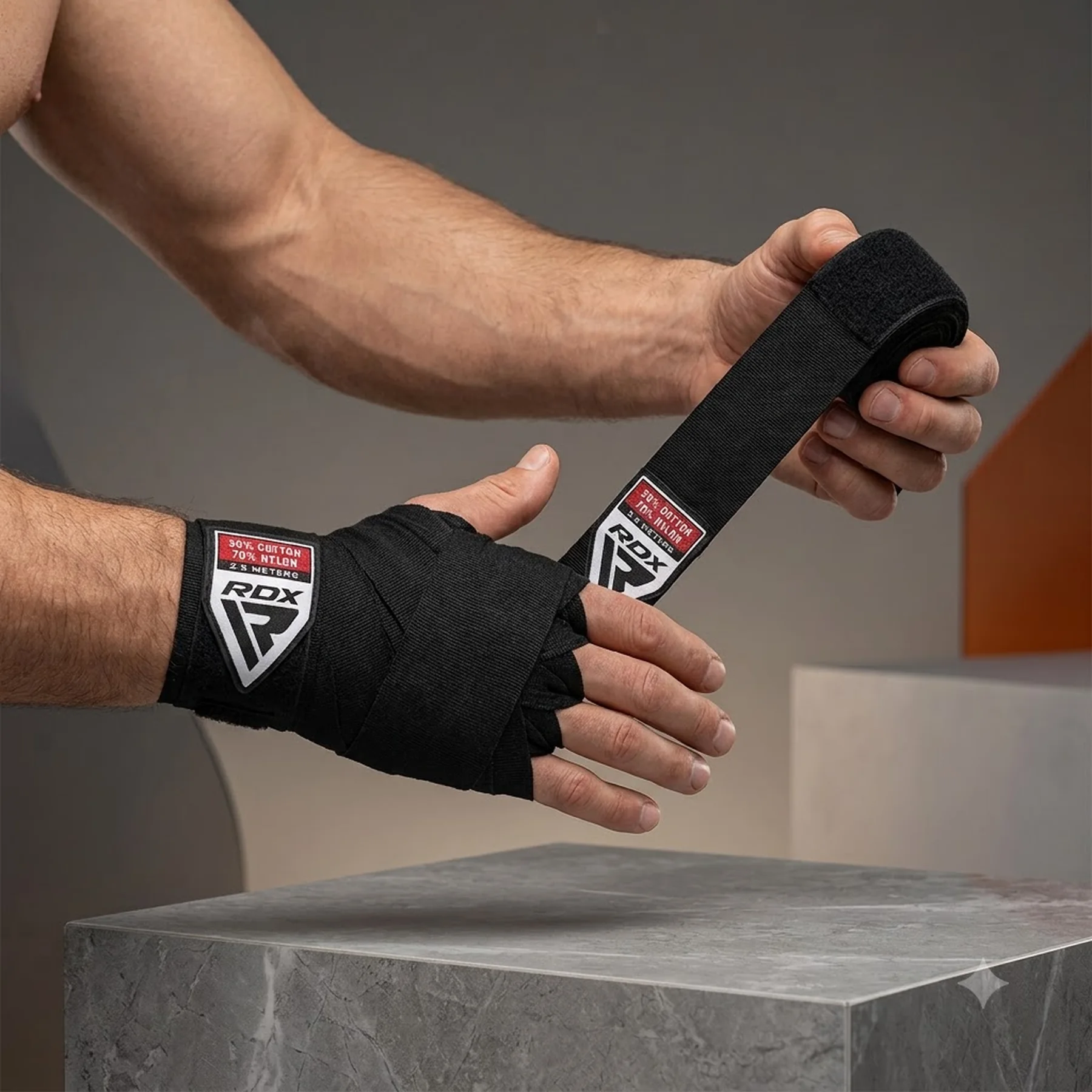 Бинти RDX HAND WRAPS 2.5 METER чорний 2,5 м (HWJ-RB)