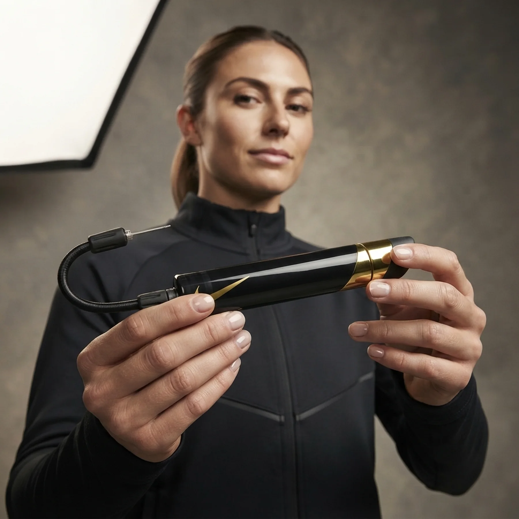 Насос Nike HYPERSPEED BALL PUMP SWOOSH чорний, золотистий One Size (N.100.2867.073.NS)