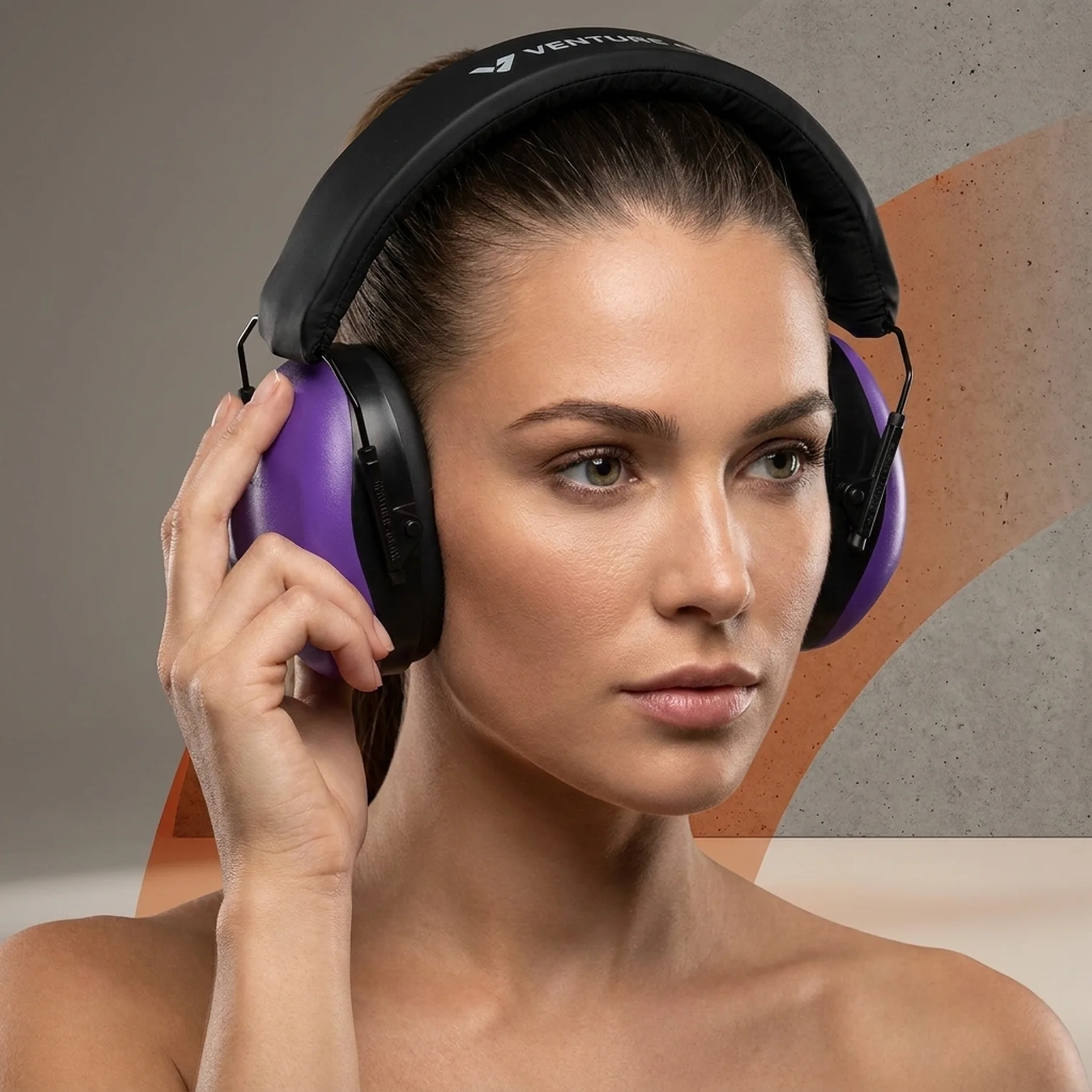 Наушники противошумные защитные Venture Gear VGPM8065C (защита слуха SNR 26 дБ, беруши в комплете), фиолетовые