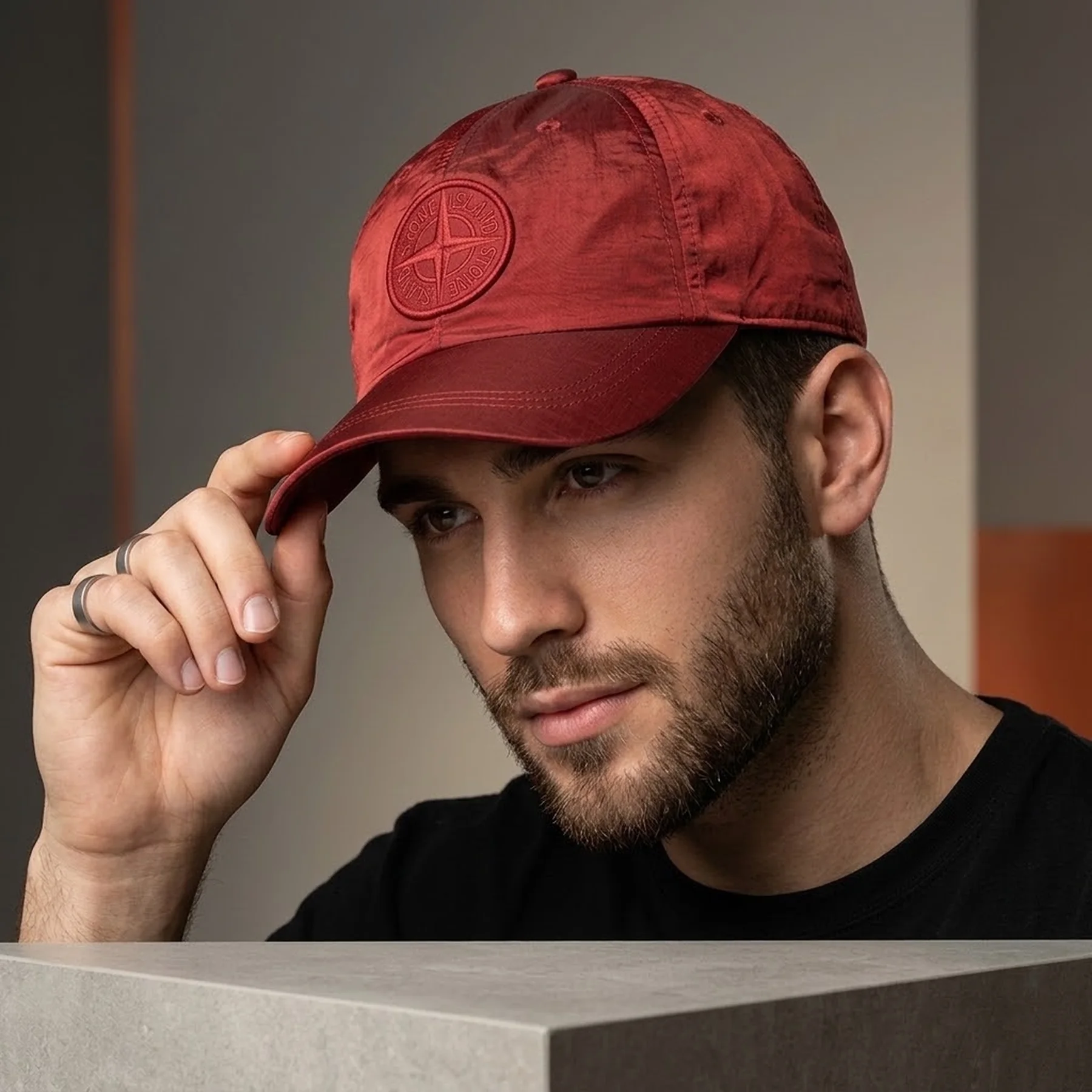 Нейлонова кепка Stone Island Red