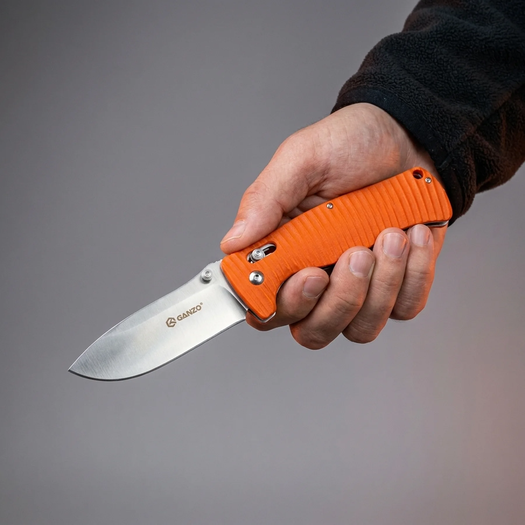 Ніж складаний туристичний Ganzo G720 (9 см) 440C / G10 помаранчевий