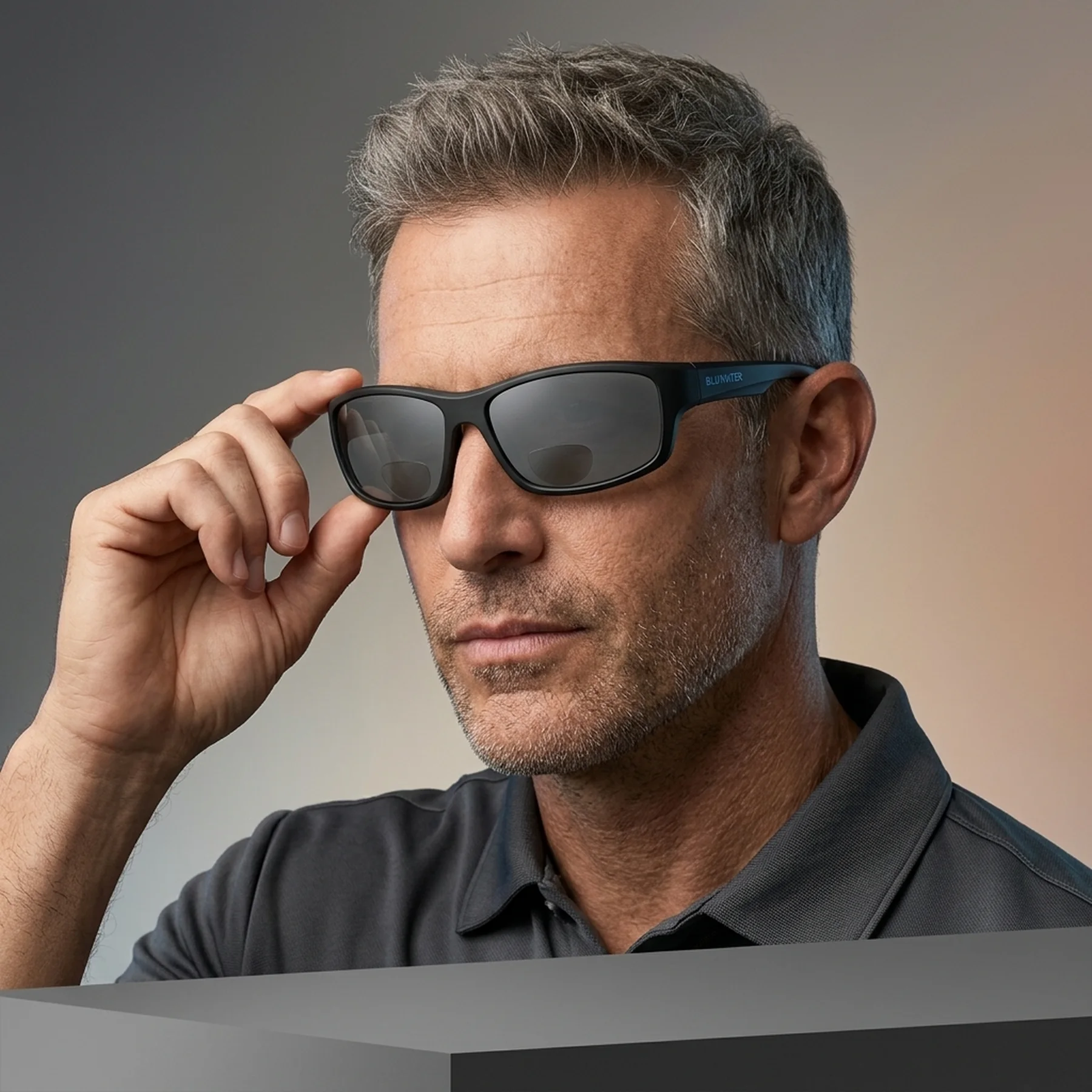 Бифокальные поляризационные очки BluWater Bifocal-1 (+3.0) Polarized (gray) серые
