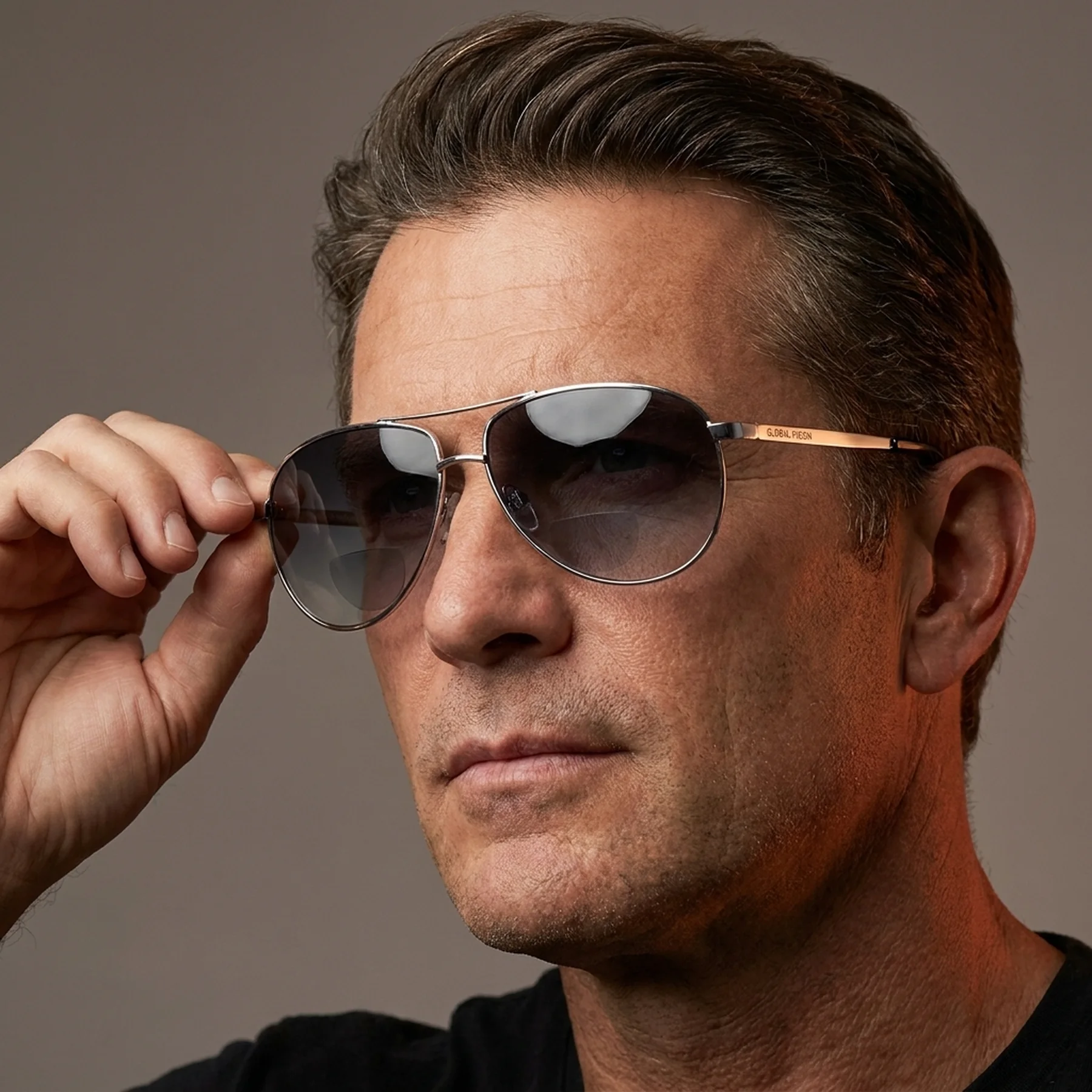 Бифокальные защитные очки Global Vision Aviator Bifocal (+3.0) (gray) серые