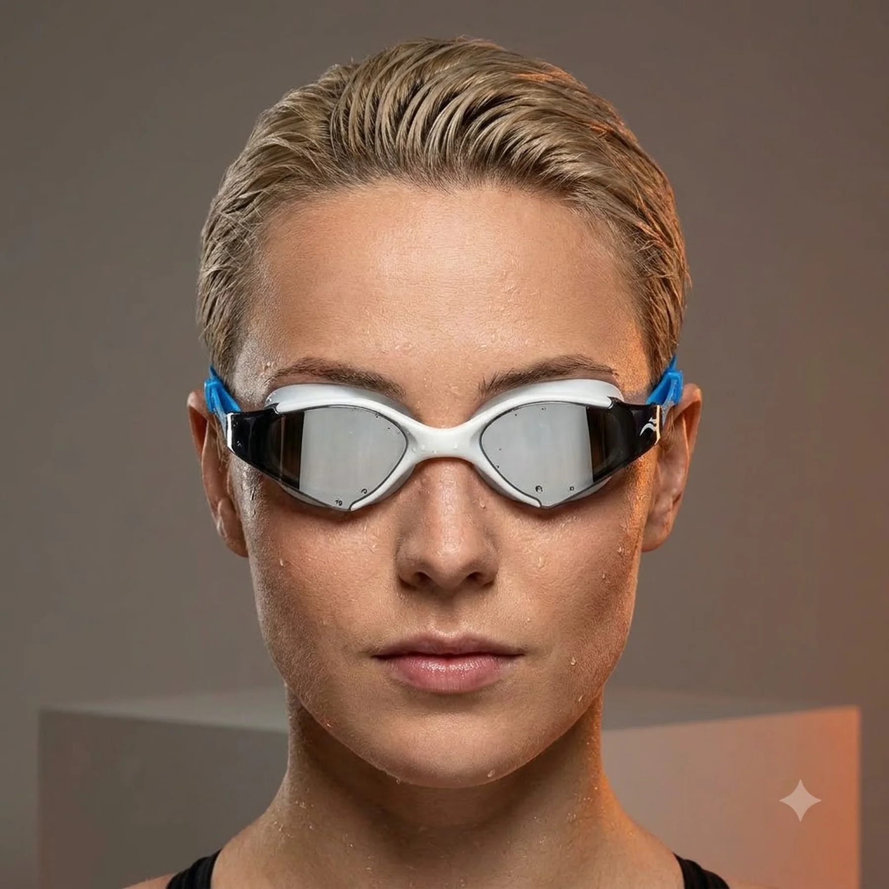 Окуляри для плавання Aqua Speed BLADE MIRROR 6139 білий, блакитний Уні OSFM