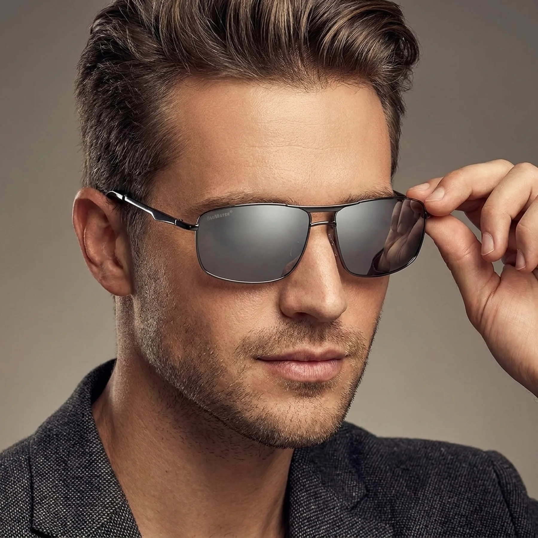 Очки поляризационные BluWater Navigator-3 Gun Metal Polarized (flash mirror), серые зеркальные в тёмной металлической оправе