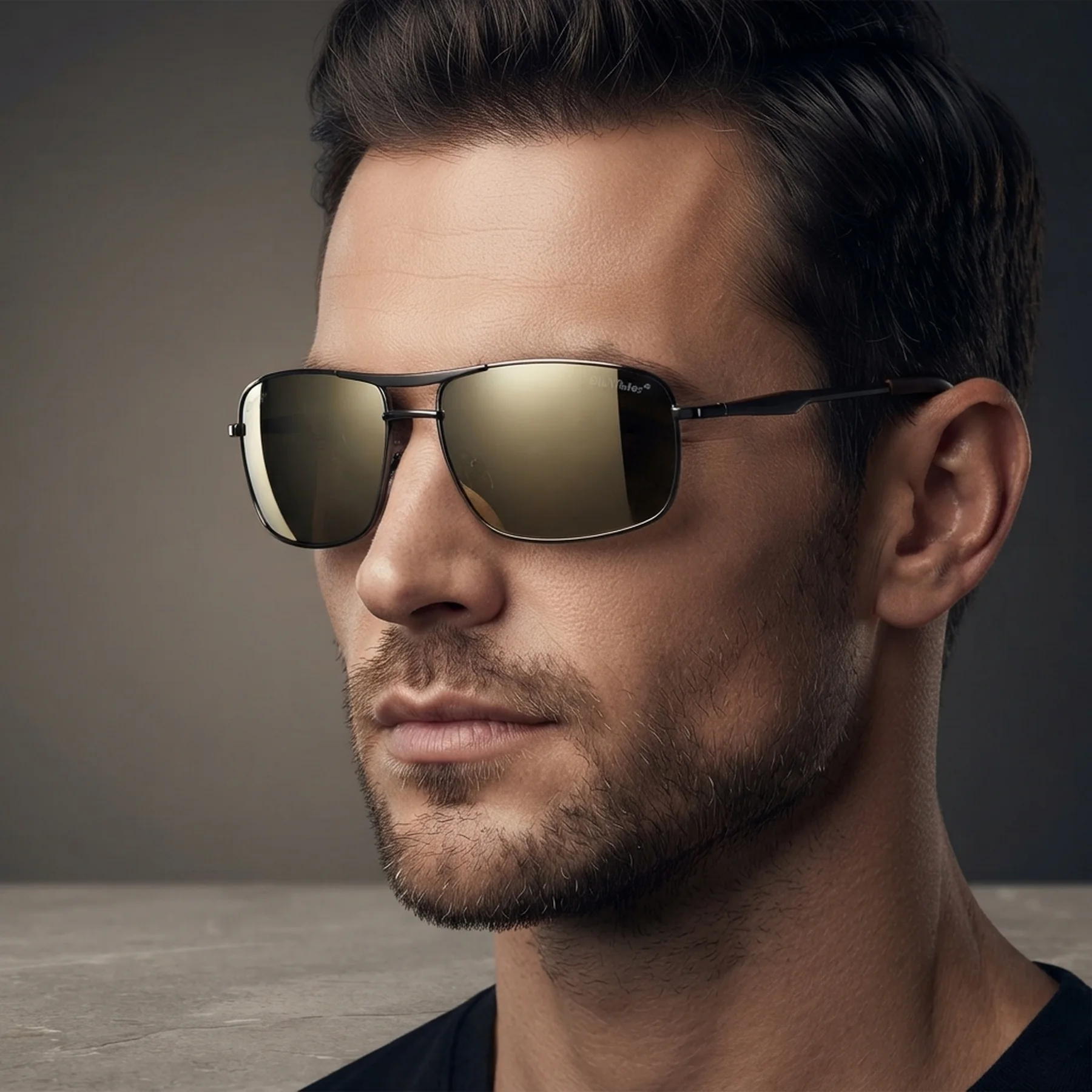 Очки поляризационные BluWater Navigator-3 Gun Metal Polarized (gold mirror), серые с зеркальным золотистым покрытием в тёмной металлической оправе
