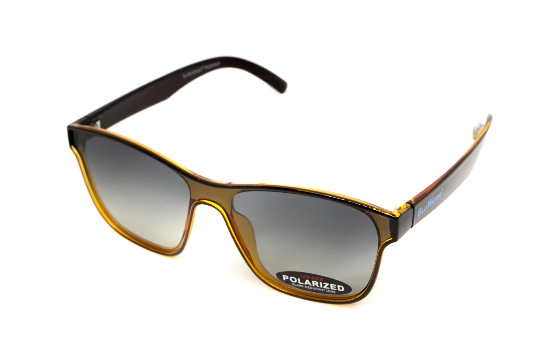 Очки поляризационные BluWater Saltee Polarized (gradient gray), серые с градиентом линзы в коричневой полупрозрачной оправе