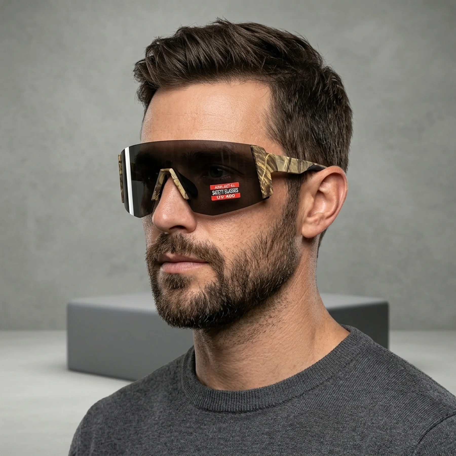Очки защитные Global Vision Astro Camo (gray), серые в камуфлированной оправе (с возможностью установки диоптрической вставки)