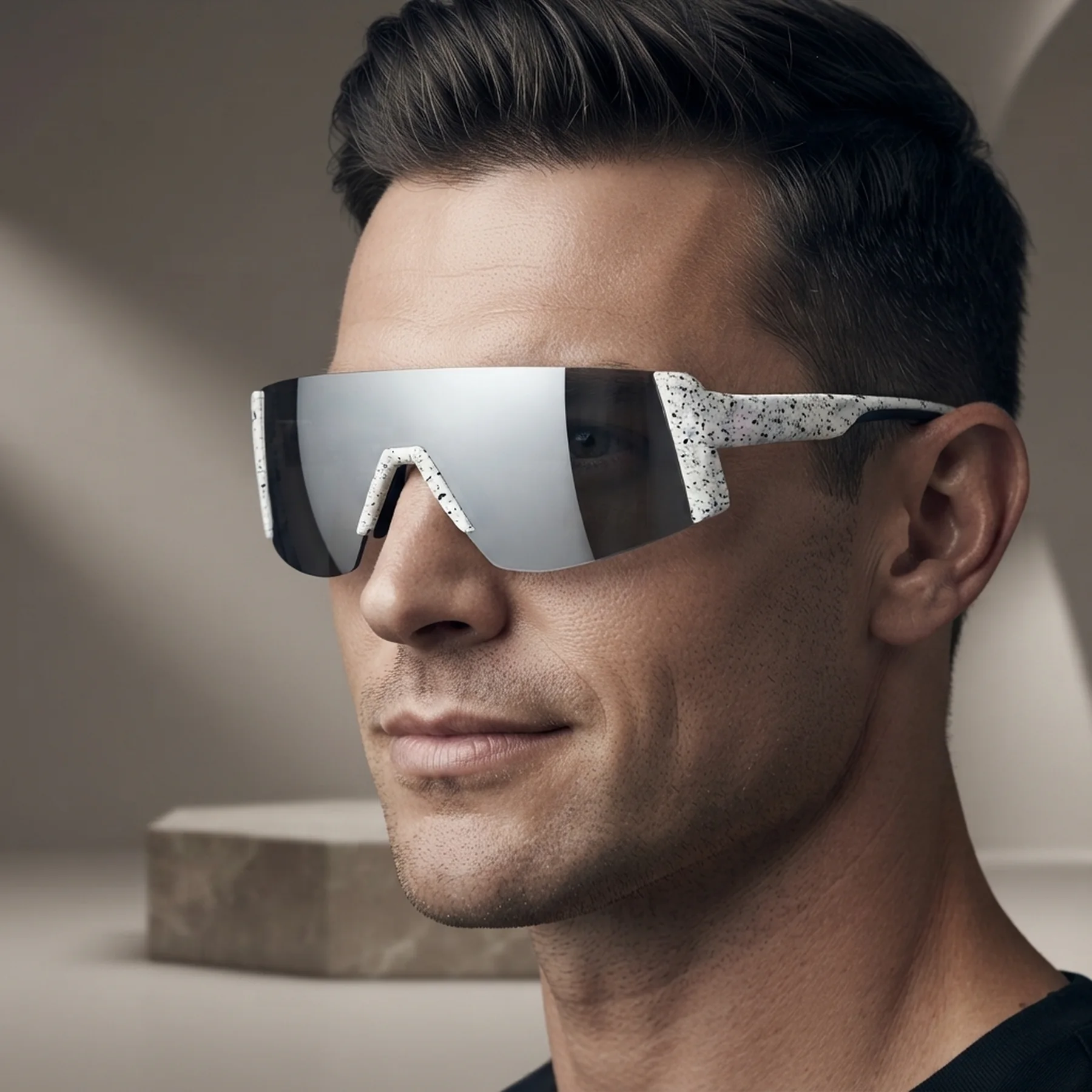 Очки защитные открытые Global Vision Astro White (G-Tech™ silver), зеркальные серые в белой оправе (с возможностью установки диоптрической вставки)