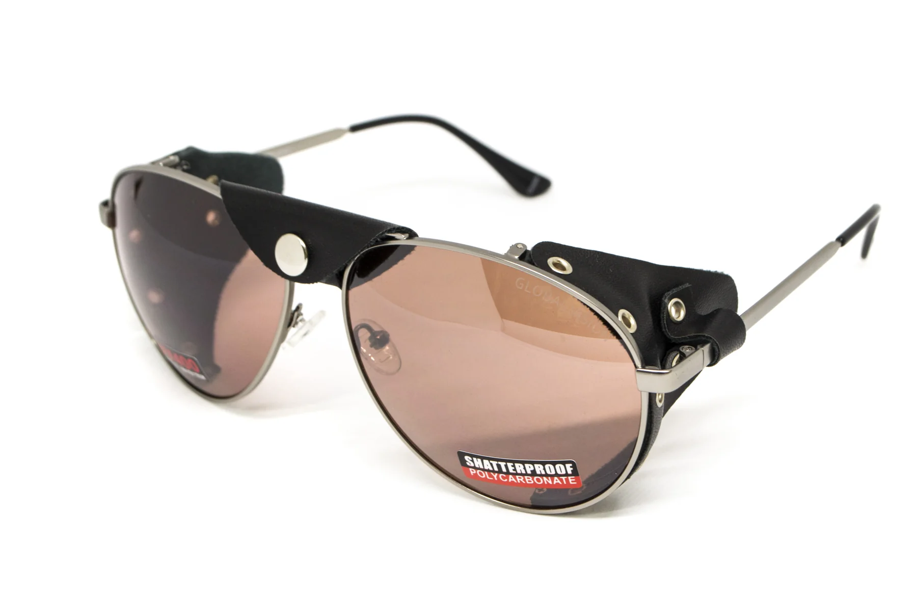 Очки защитные Global Vision Aviator-3 (drive mirror), коричневые со съёмным уплотнителем из синтетитечской "кожи"
