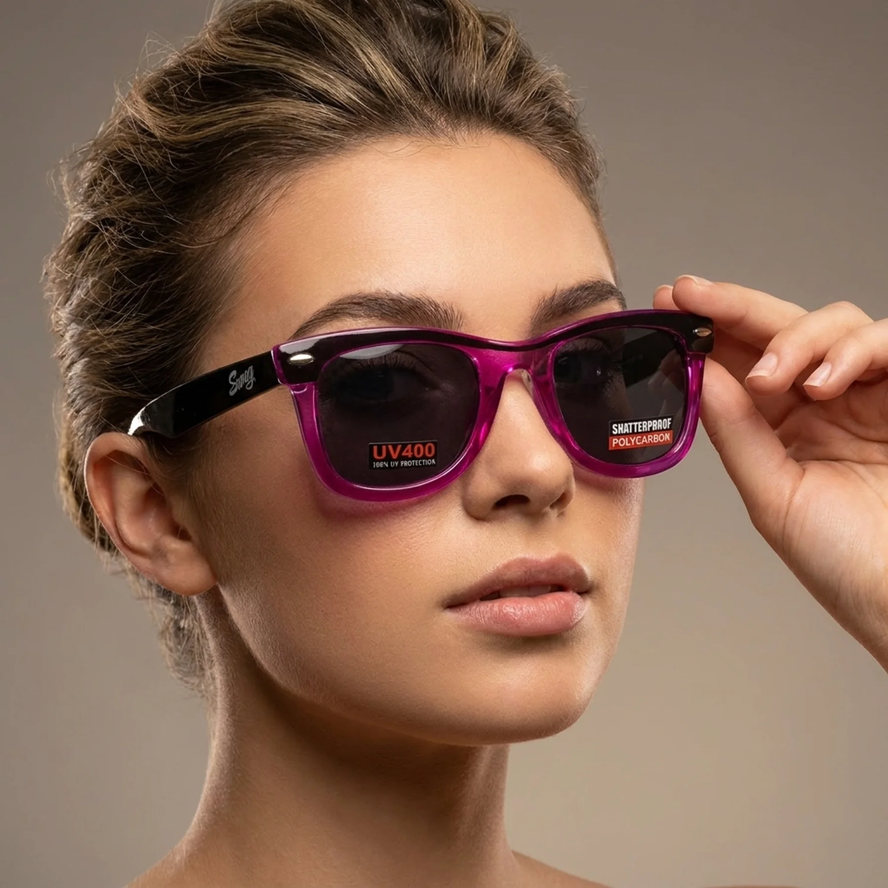 Очки защитные открытые Swag Hipster-4 Pink (gray) серые