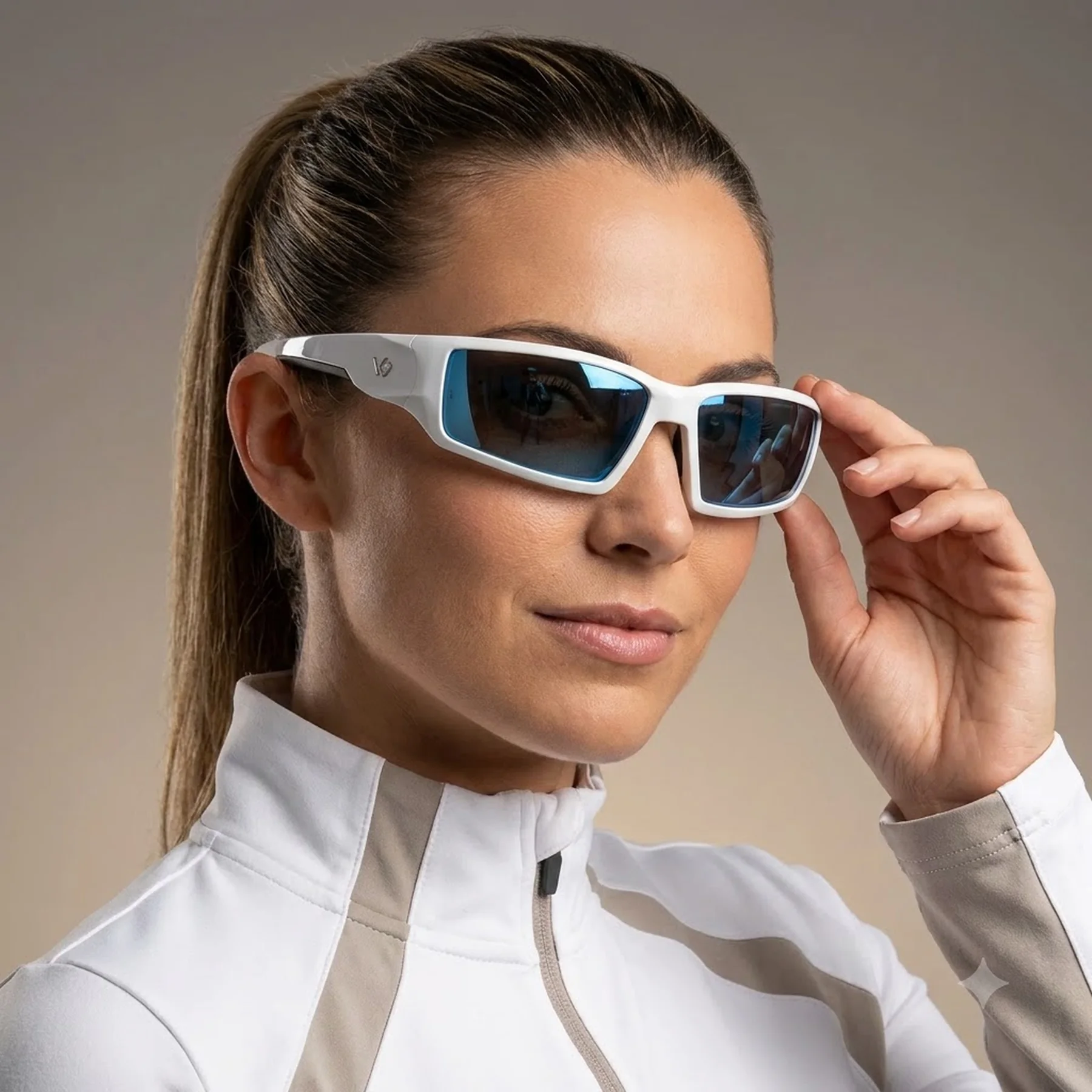 Очки защитные Venture Gear Pagosa White (ice blue mirror) Anti-Fog, зеркальные синие в белой оправе