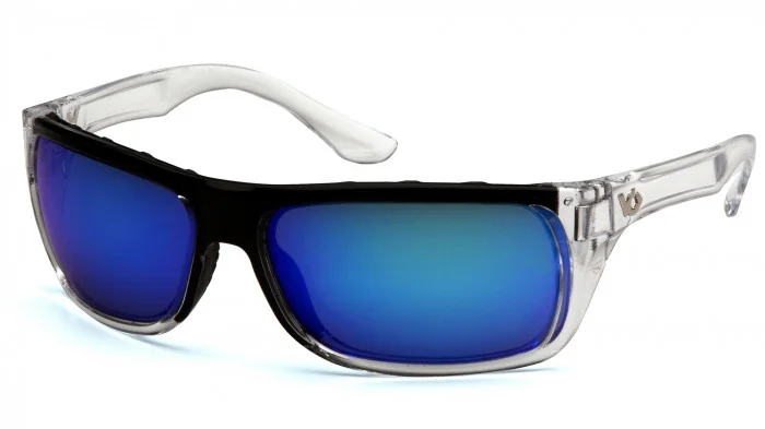 Очки защитные открытые Venture Gear Vallejo Crystal (ice blue mirror) Аnti-Fog, синие зеркальные в прозрачной оправе