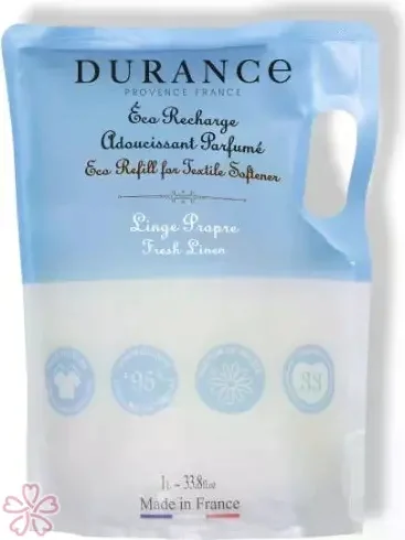 Ополаскиватель для ткани Durance Adoucissant Textile Softener 1000 мл Чиста білизна Запасний блок