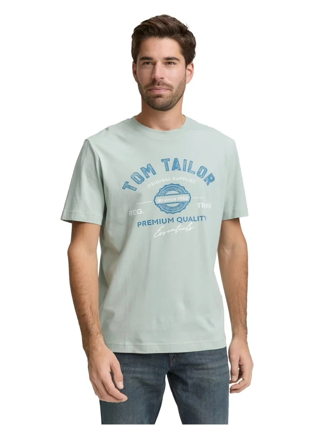 Футболка LOGO TEE MEN'S T-SHIRT 1037735-12792 Tom Tailor XXL Блакитний