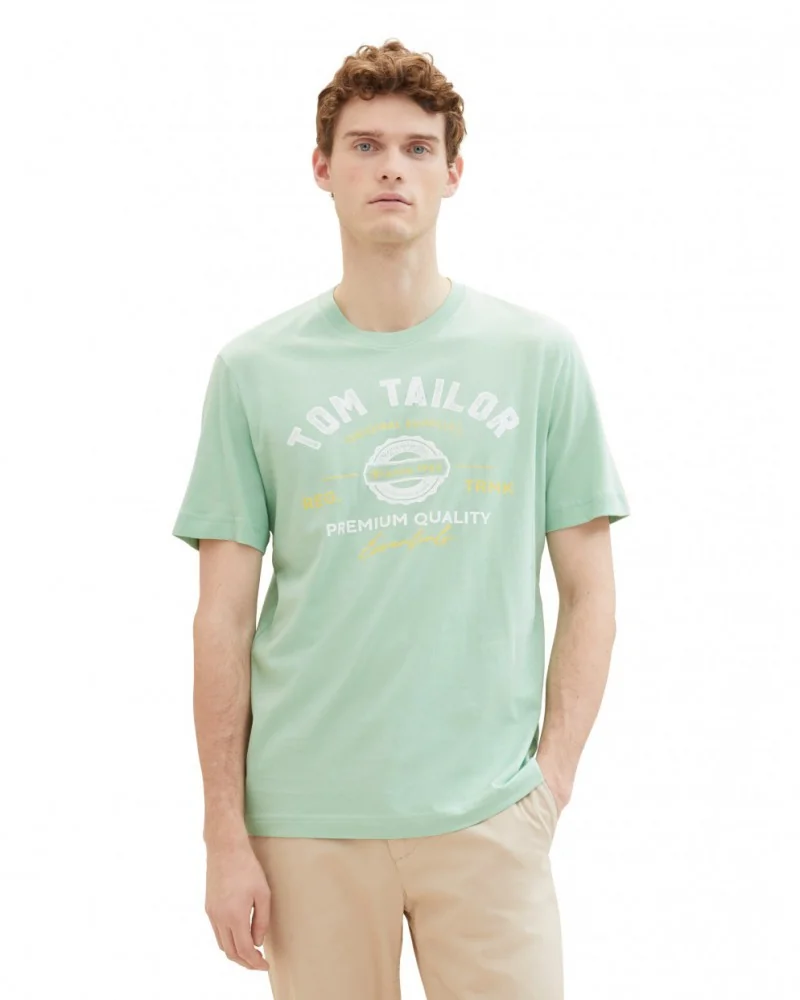 Футболка LOGO TEE MEN'S T-SHIRT 1037735-23383 Tom Tailor XXXL Бірюзовий