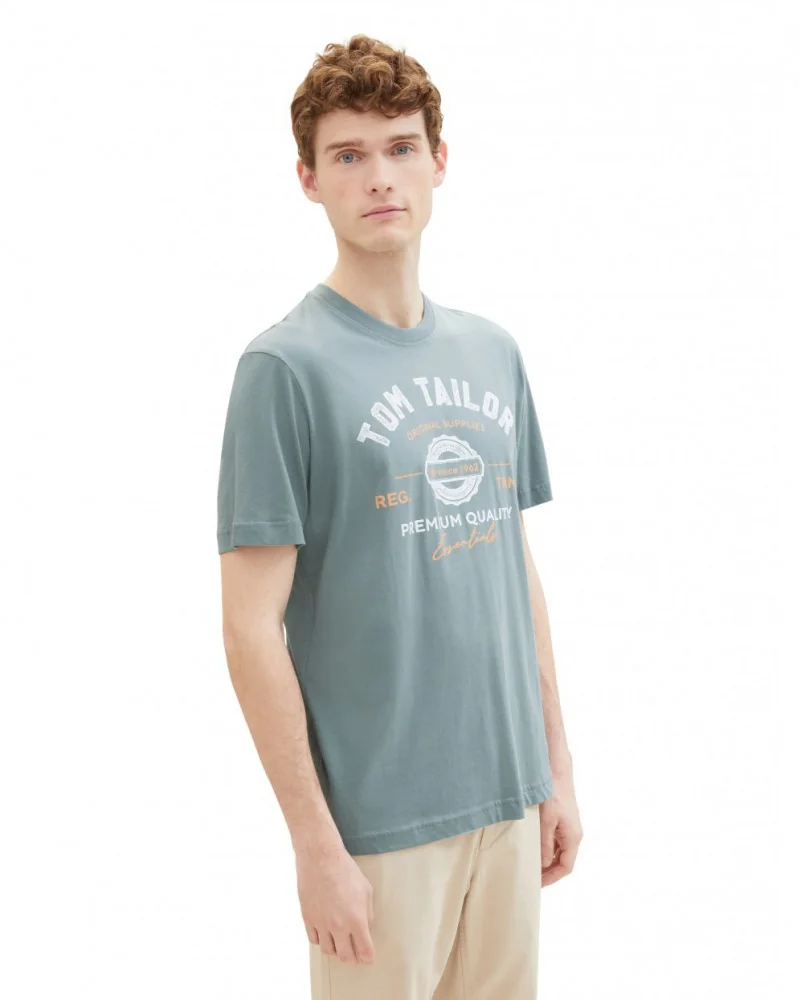Футболка LOGO TEE MEN'S T-SHIRT 1037735-27475 Tom Tailor XXL Сірий