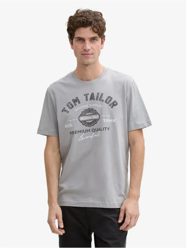 Футболка LOGO TEE MEN'S T-SHIRT 1037735-32917 Tom Tailor XXL Сірий