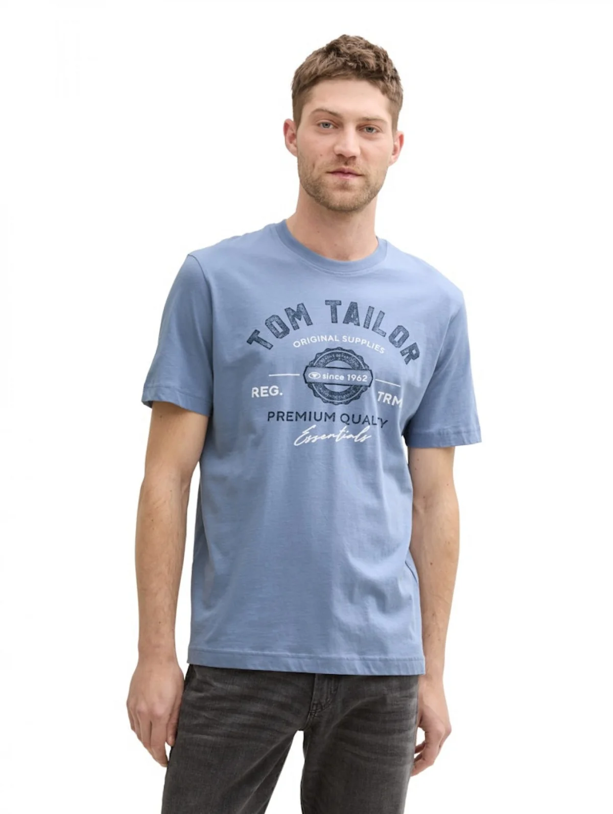 Футболка LOGO TEE MEN'S T-SHIRT 1037735-37533 Tom Tailor XXL Блакитний
