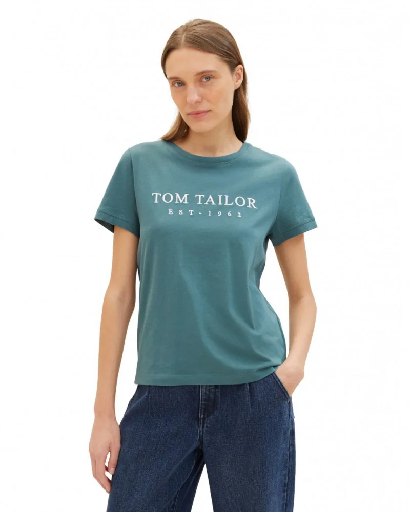 Футболка Women's Summer Blouse Short Sleeve 1041288-10697 Tom Tailor L Зелений