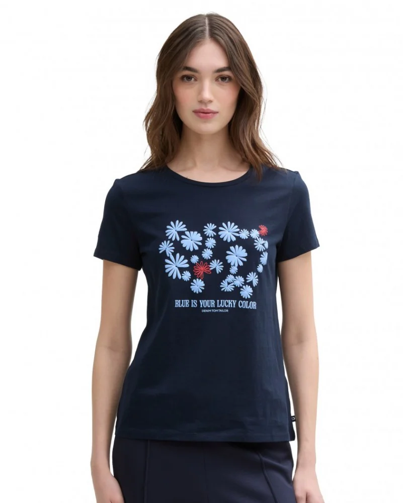 Футболка DENIM women's T-shirt 1045417-10668 Tom Tailor XXL Темно-синій