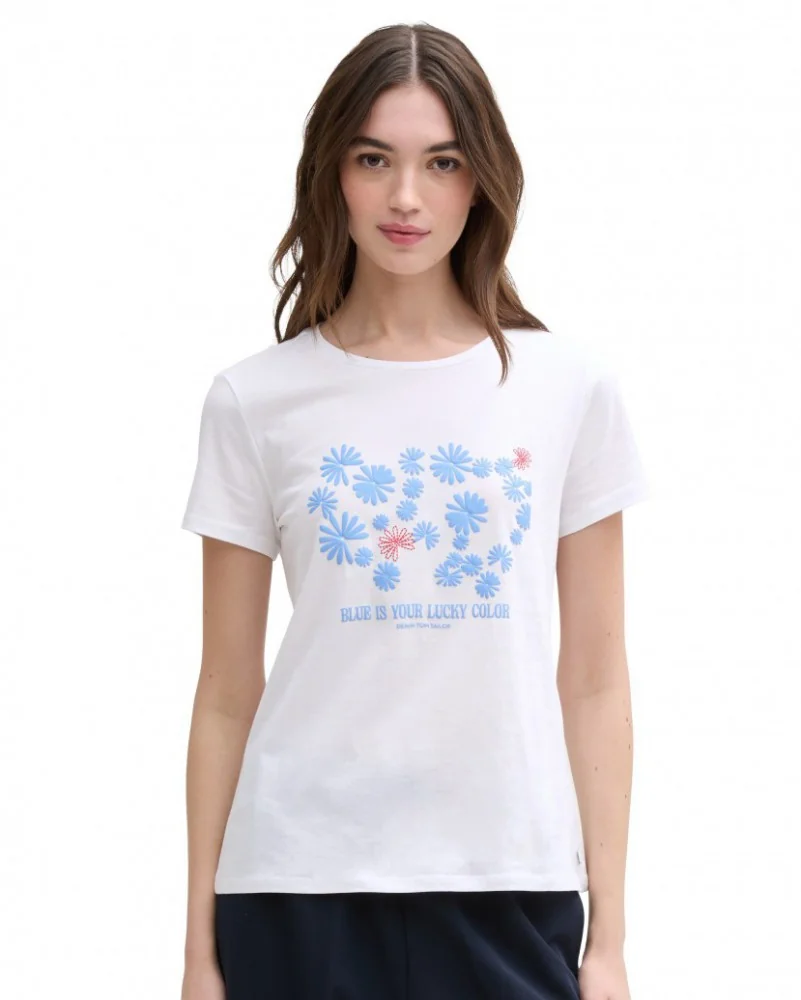 Футболка DENIM women's T-shirt 1045417-20000 Tom Tailor L Білий