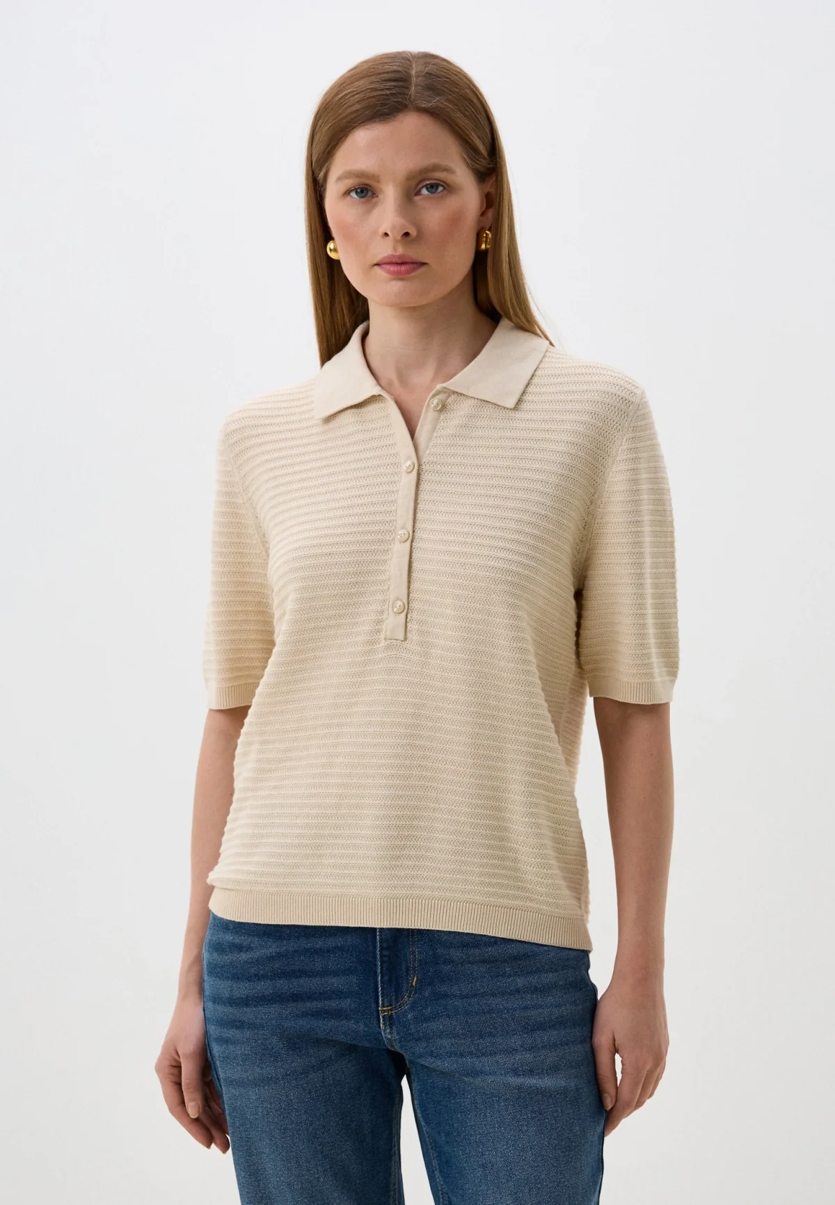 Блуза поло women's cardigan 1045482-21650 Tom Tailor L Бежевий