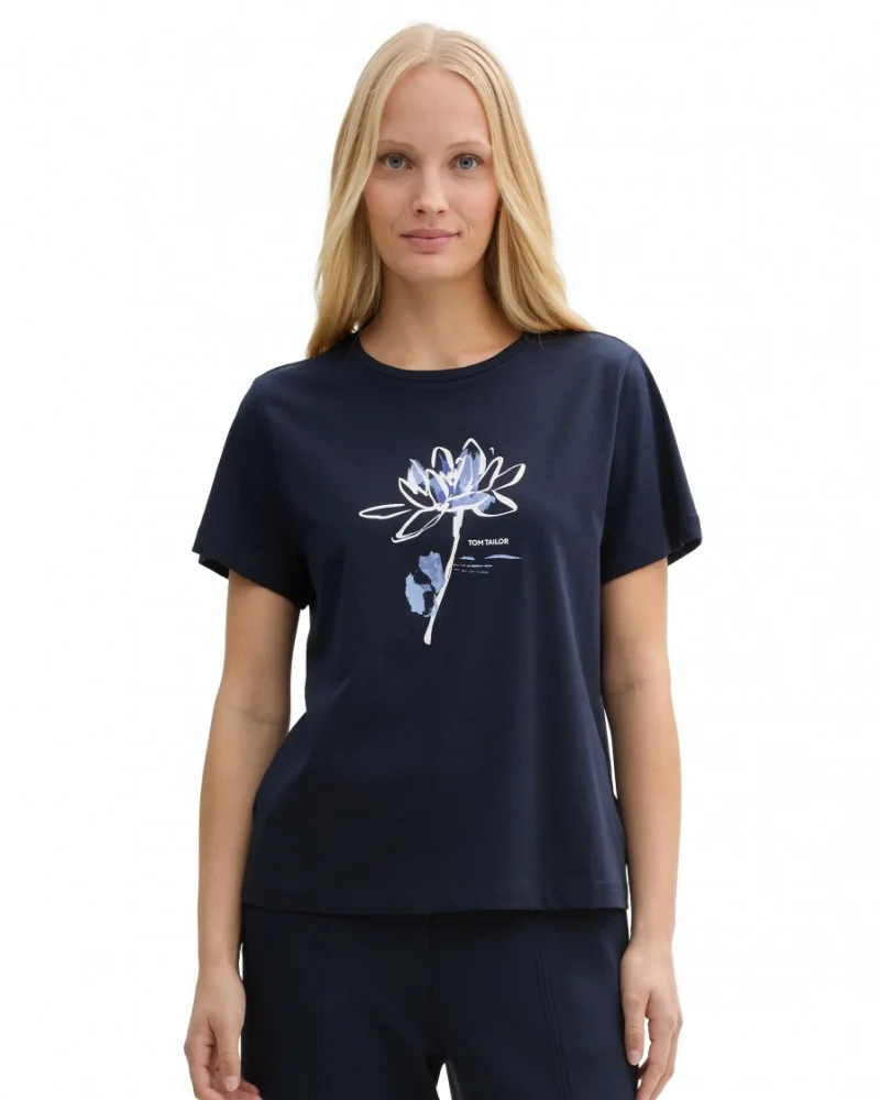 Футболка women's T-shirt 1045534-10360 Tom Tailor L Темно-синій