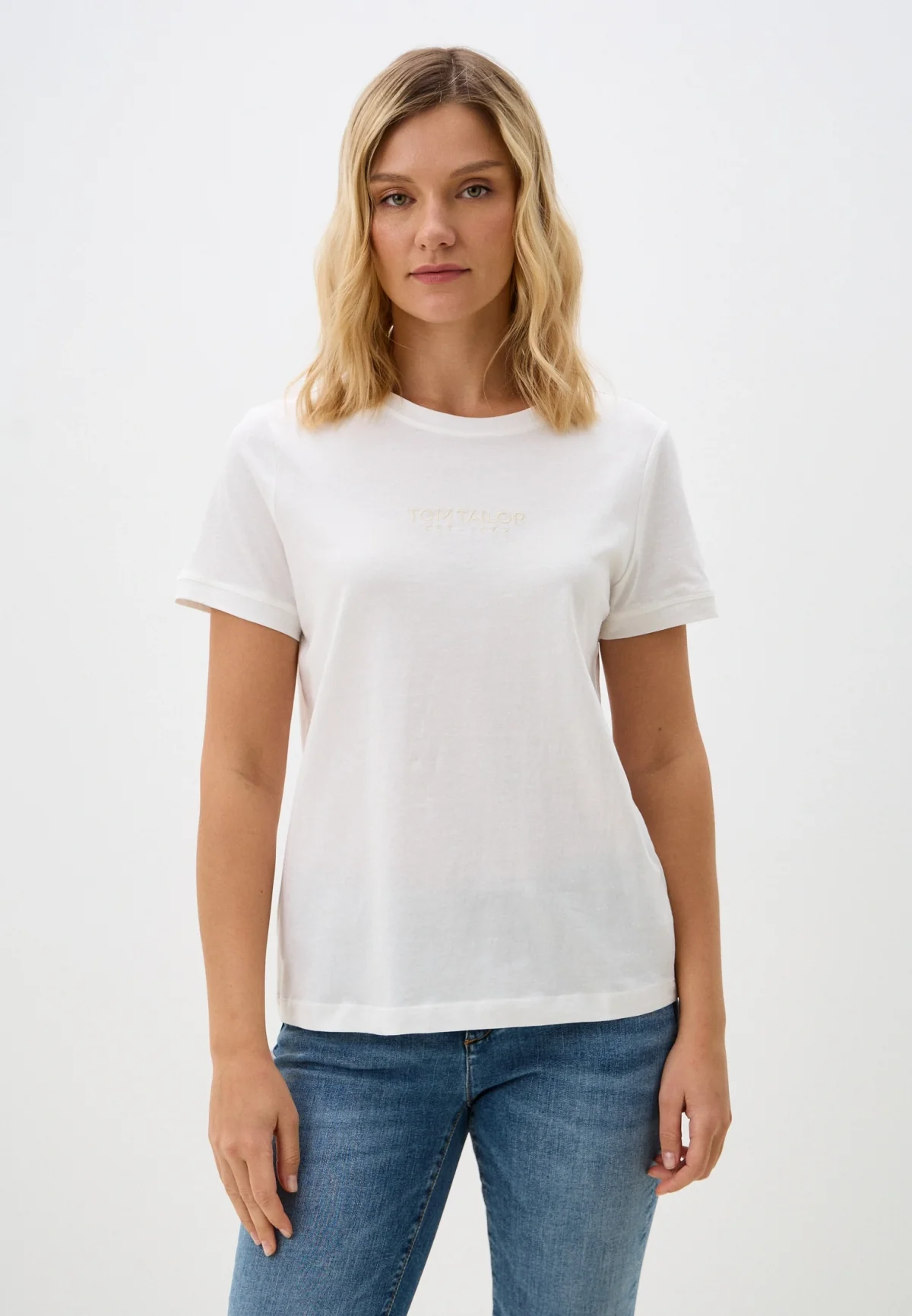 Футболка women's T-shirt 1045543-10315 Tom Tailor M Білий