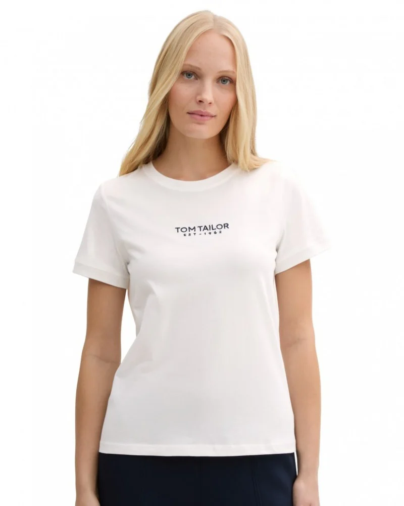 Футболка women's T-shirt 1045543-10332 Tom Tailor L Білий