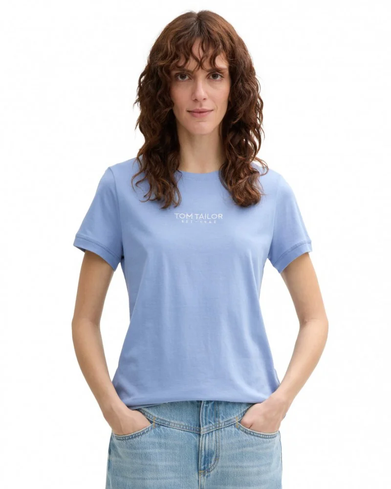 Футболка women's T-shirt 1045543-37106 Tom Tailor L Блакитний