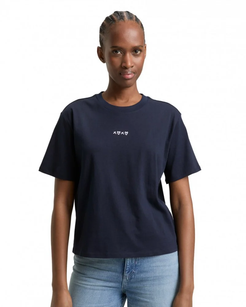 Футболка women's T-shirt 1050481-10668 Tom Tailor L Темно-синій