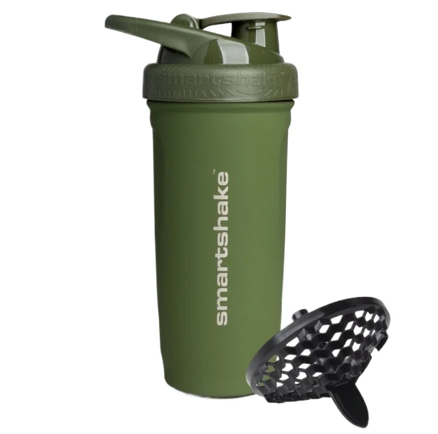 Шейкер спортивний SmartShake металевий Reforce Stainless Steel 30oz/900ml Army Green