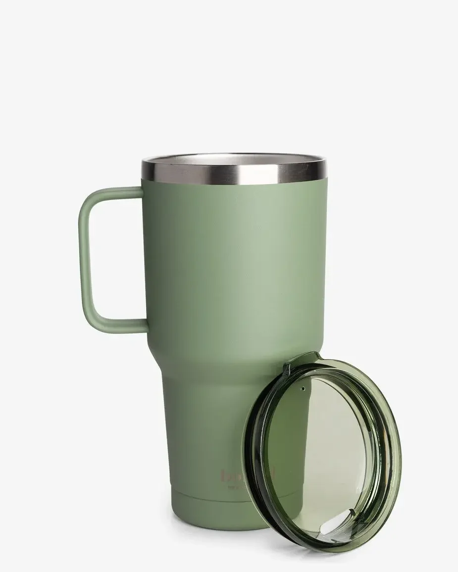 Термостакан (ізольована чашка) Bohtal з ручкою з нержавіючої сталі Tumbler Green 900 ml