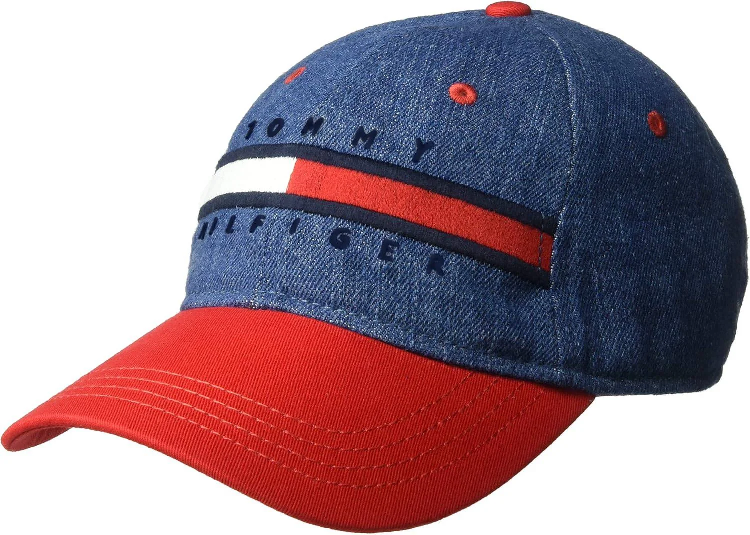 Джинсова бейсболка Tommy Hilfiger кепка унісекс 1159760182 (Синій/Червоний, One size)