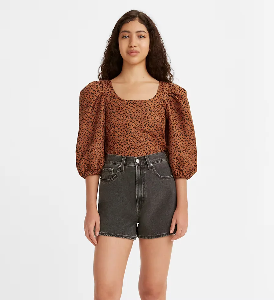 Жіноча укорочена блузка Levi's з принтом 1159777476 (Коричневий, S)