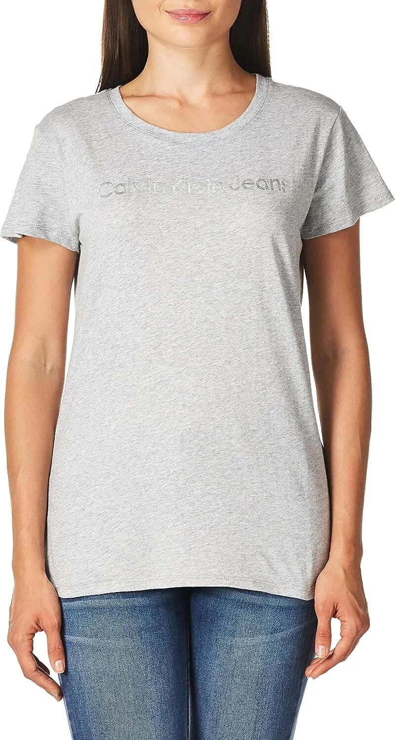 Жіноча футболка Calvin Klein з логотипом 1159789659 (Сірий, XS)