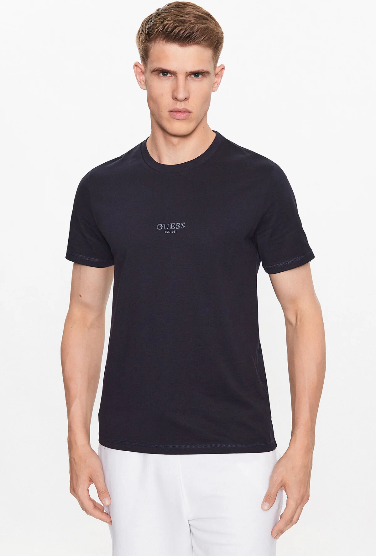 Чоловічі футболки Guess з логотипом 1159808918 (Синій, XL)