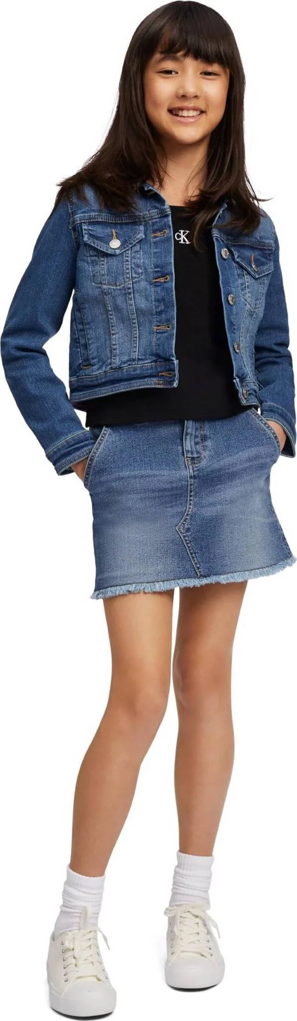 Джинсова куртка для дівчинки Calvin Klein 1159825120 (Синій M)