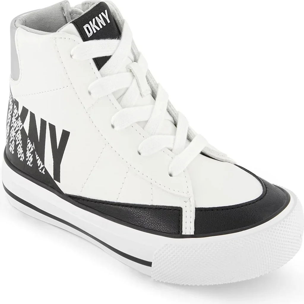 Дитячі високі кросівки DKNY з екошкіри (2 US) 21,5 см Білий 1159825628