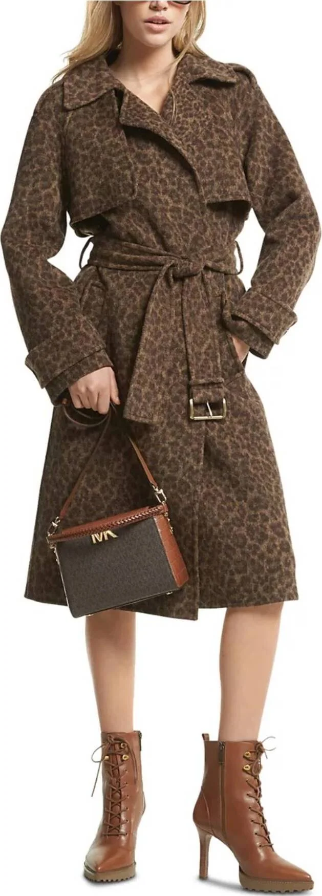 Жіночі шкіряні черевики Michael Kors на шнурках 38 (7,5 US) 24,5 см Коричневий 1159826421
