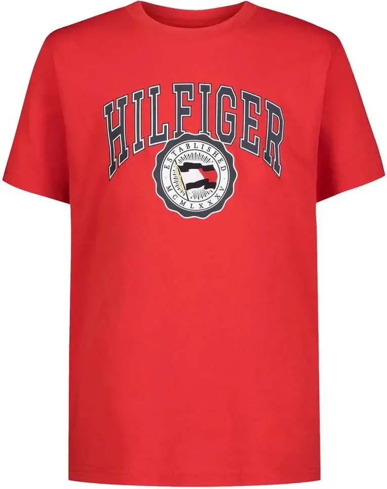 Дитяча футболка Tommy Hilfiger з логотипом 1159827960 (Червоний 6)