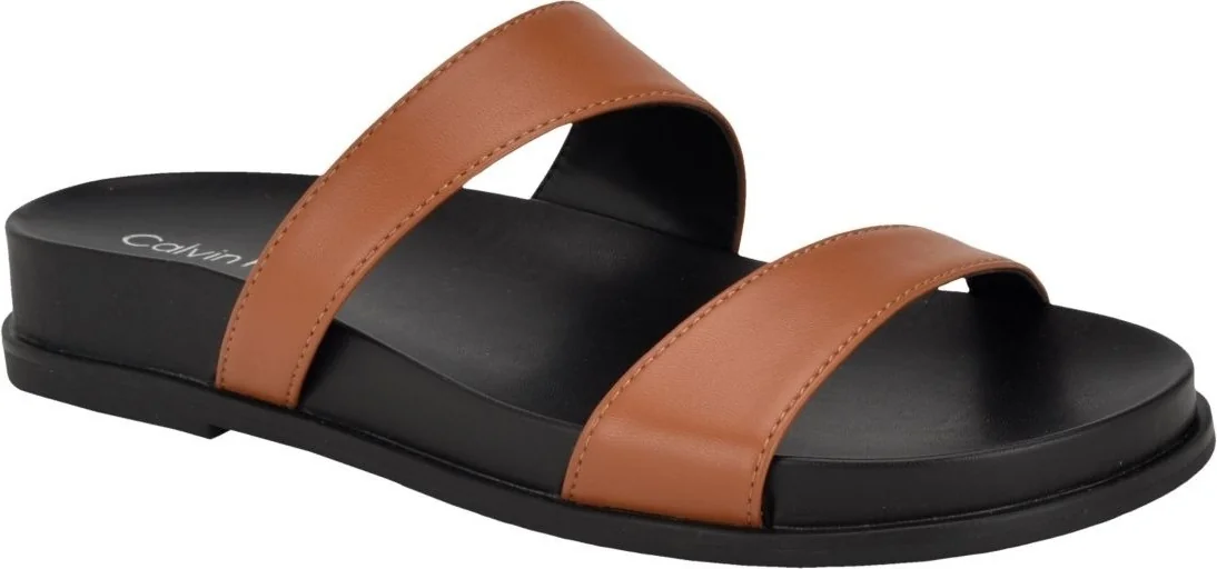 Жіночі шльопанці Calvin Klein з логотипом 37,5 (7 US) 24,5 см Коричневий 1159836054